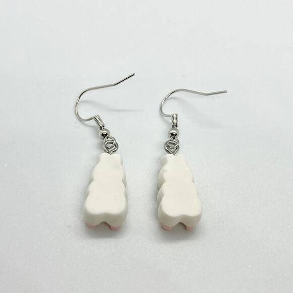 Polymer Bunny Rabbit and Watermelon Dangle Earring Pair - Picture 7 of 10